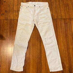 Hollister White Mens Denim Distressed